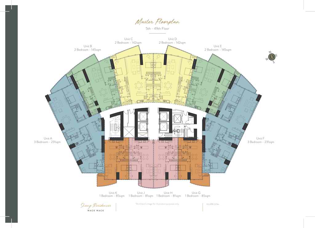 MASTER PLAN - FLOOR PLAN - 5TH FLOOR to 49TH FLOOR / SHANG RESIDENCES WACK WACK